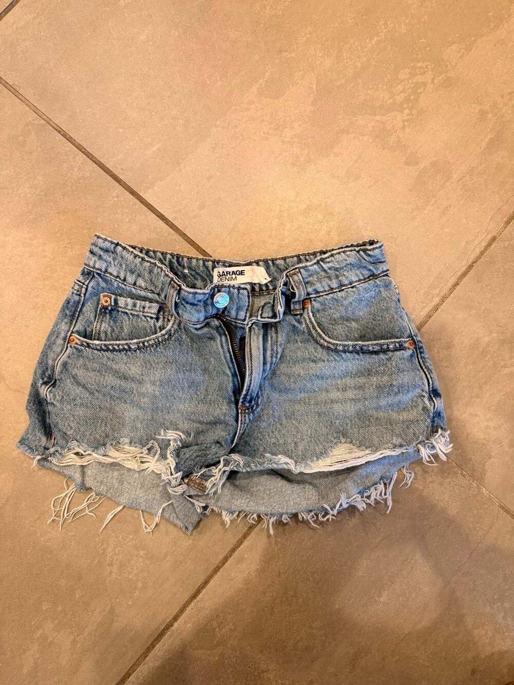 Garage Denim Festival High Rise Distressed Jean Shorts Size 0